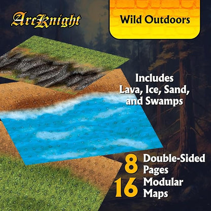 Arcknight The Wild Outdoors Roleplaying Battlemaps 16 Modular RPG Maps in 8 Double-Sided Pages 1 Square Grid Modular &amp Versatile Design for Tabletop Gaming - for Dungeons &amp Dragons Pathfi