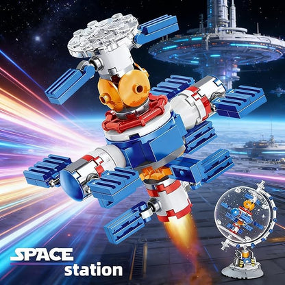 Space Station Constellation Globe Building Set with Light Build and Display Model for AdultsHome and Office DecorAviation Enthusiasts Gifts