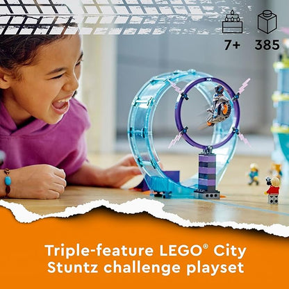 LEGO City Stuntz Ultimate Stunt Riders Challenge 60361 3in1 Stunts for 1 or 2 Player Action with 2 Flywheel-Powered Toy Motorcycles for Kids 2023 Set