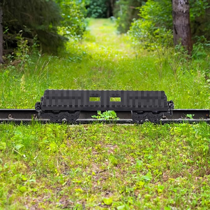 6IN1 City Freight Train Car Building Set DIY Toys for Teens and Adults Compatible with Lego 630 Building Accessory (Container)