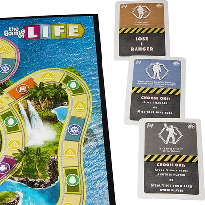 Hasbro Gaming The Game of Life Jurassic Park Edition Family Board Game for Kids Ages 8 and Up Inspired by The Original Hit Movie