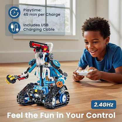 5 in 1 STEM Robotics Kit for Kids 8-12 APP &amp Remote Control Robot Building Kit Science Project Kit &amp STEM Toys for Ages 8-13 Gifts for 8 Year Old Boys Girls