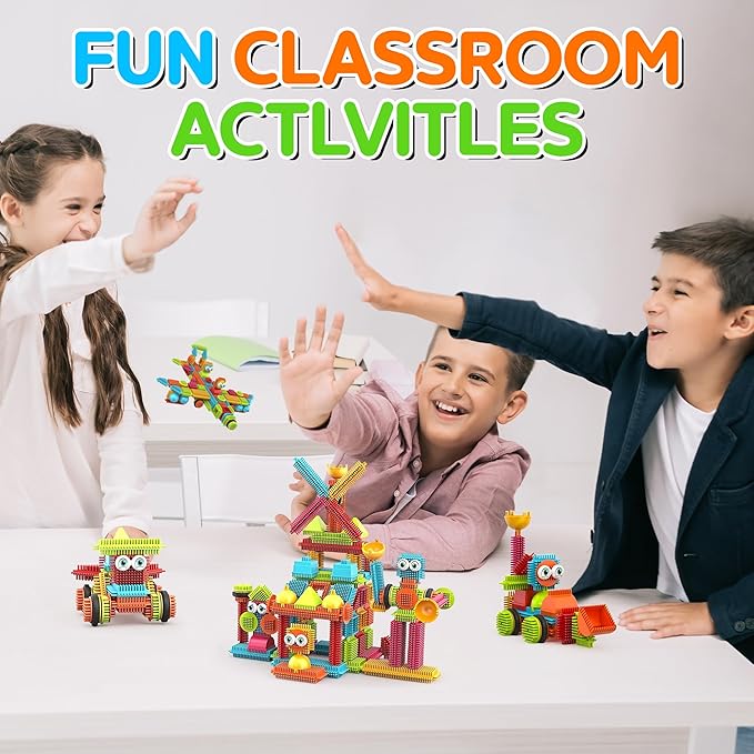 Contixo 144 pcs Bristle Shape 3D STEM Building Toys Construction Learning Stacking Educational Block Creativity Beyond Imagination Inspirational Safe &amp Durable Recreational Toy for Kids Ages