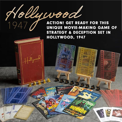 Facade Games Hollywood 1947 Board Game Deluxe Version - A Movie Making Game for Friends and Family - A Board Game of Cards Strategy and Deceit for 1-9 Players Ages 14 and Up
