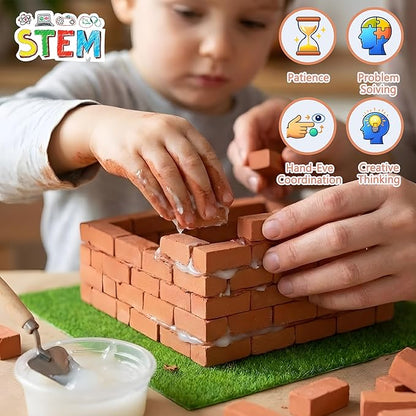 Brick and Mortar Construction Set DIY Building Blocks for Kids Ages 6+ STEM Construction Kit Versatile Creative Play Great Birthday Gift