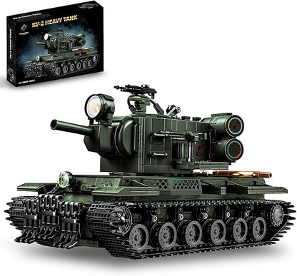WW2 Army Tank Building Set KV-2 Heavy Military Vehicles Collectible KV2 Model for Boys &amp Adults
