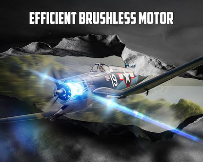 Brushless RC Plane Upgrade 500mm F4U Corsair Stunt RC Airplane RTF with Gyro Stabilization Remote Control Airplane 2.4GHz Radio Control Aircraft Fighter Glider for Adults &amp Beginners