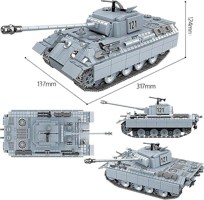 General Jim's WW2 Panther 121 Building Block Tank Set Historical World War 2 German Tank Model Bricks Kit