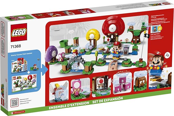 LEGO Super Mario Toad's Treasure Hunt Expansion Set 71368 Building Kit Toy for Kids to Boost Their Super Mario Adventures with Mario Starter Course (71360) Playset (464 Pieces)