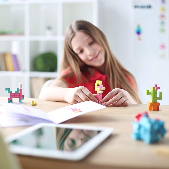 PIXIO Mini Monsters - Tiny Magnetic Blocks Building Toy in The Pixel Art Style with Free App - 5/16 Plastic Cubes with 6 Magnets Inside - Open Ended Toy - Creativity Toy for Ages 6+