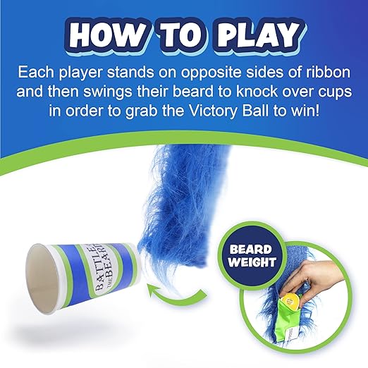 Squirrel Products Battle of The Beards Funny Party Game White Elephant Minute to Win It Game for Kids &amp Adults Family Game Night Activity for Ages 6+