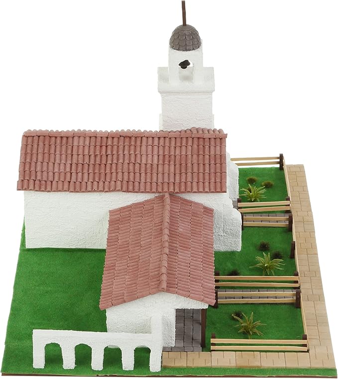 California Mission Santa Cruz – 3D Plaster Brick Model Kit 1370 Pieces Mini-Bricks Constructor Realistic Diy Building Set Stem Educational Architecture Toy for Teens &amp Adults Scale 1:24