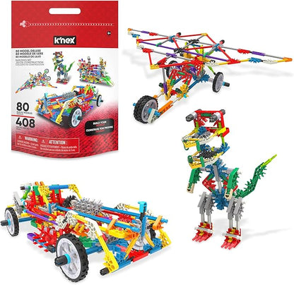KNEX 80 Model Deluxe Set with Reusable Bag - STEM Building Kit Kid Construction Creative Play Toy‚ Ages 8+