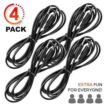 Teacher's Choice Light Up Game Buzzer System 15 Ft Extension Cables for Game Buzzer System 4-Pack