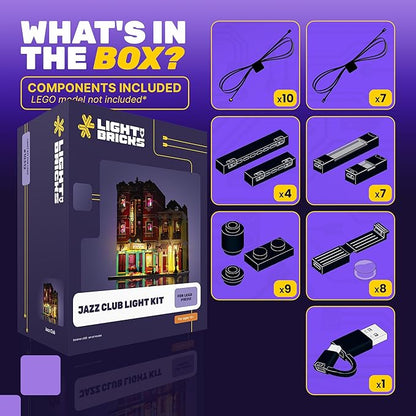 LED Light Kit Compatible with Lego 10312 Jazz Club – Lighting Accessories for Lego Icons Building Set Creative Decorative Upgrade (Model Not Included)