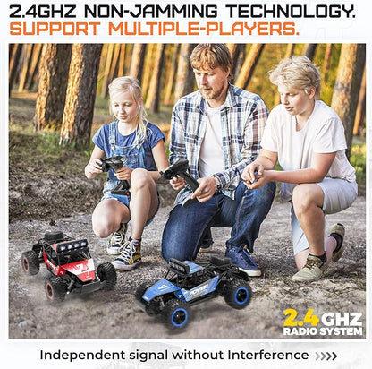 BEZGAR TB141 RC Cars-1:14 Scale Remote Control Car 2WD High Speed 20 Km/h Electric Toy Off Road RC Car Vehicle Truck Crawler with LED Headlight and Two Rechargeable Batteries for Kids and Adults