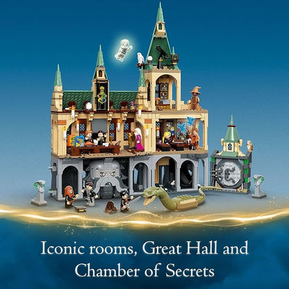 LEGO Harry Potter Hogwarts Chamber of Secrets 76389 Castle Toy with The Great Hall 20th Anniversary Model Set with Collectible Golden Voldemort Minifigure and Glow-in-The-Dark Nearly Headless Nick