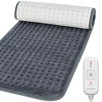 Comfytemp Heating Pad for Back Pain & Cramps Relief, FSA Eligible Electric Large Heat Pad, 2H Auto Off, Christmas Gifts for Women Men Mom Dad, HSA Moist Neck Shoulder Heated Pad, Washable, 12"x24"