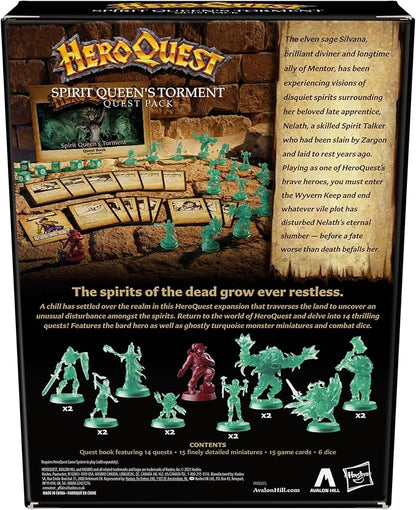 Avalon Hill HeroQuest Spirit Queen's Torment Quest Pack Requires HeroQuest Game System to Play Dungeon Crawler Games Ages 14+ 2-5 Players Strategy Games