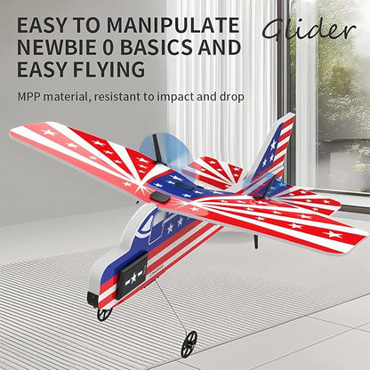 Remote Control Airplane Glider for Kids &amp Adults - 2.4GHz Long Range Auto-Balancing &amp Durable MPP Material RC Glider Plane - Easy to Fly Beginner-Friendly Outdoor Flying Toy Gift