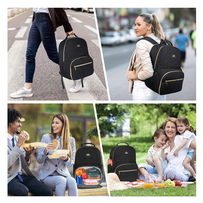 MATEIN Lunch Backpack for Women, 15.6inch Laptop Work Backpack with Insulated Cooler Compartment, Water Resistant Teacher Nurse Backpack with USB Port for College Picnic Camping Beaches, Women Gifts