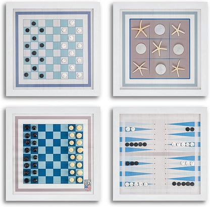 Magnetic Canvas Game Set. Chess/Checkers/Backgammon/TIC TAC Toe. Decrotive Game Sets use an mounting System That Gives Easy Access to Them. (Beach)
