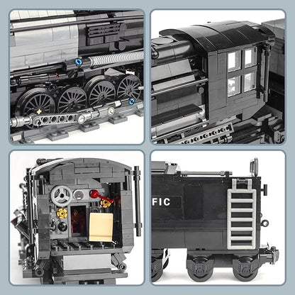 Steam Model Train Building Blocks Build The Train Building Bricks Set Large Locomotives Display Toy with Train TracksTop Present for Train Lovers (1608 Pcs)