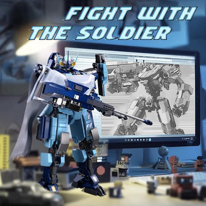 Sluban Mech Building SetRobot Mecha Building Kit with Two Interchangeable Weapons for Adults Compatible with Lego Mech Set 752PCS
