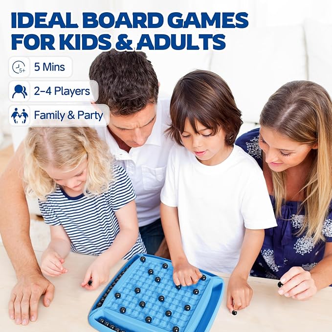 Magnet Game Board Game for Kids 8-12 Magnetic Game Chess Set for Kids and Adults Family and Friend Games Night Magnet Chess Game 40 Piceses 2-4 Players (Cyan)