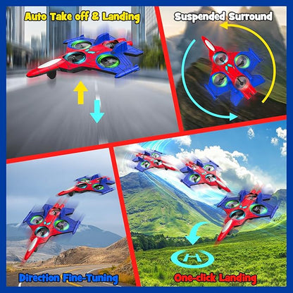 Spider Mini Drone Foam Remote Control Airplane for Kids 2.4GHz RC Jet with LED Lights 360° Stunt Flips and Rolls Easy to Fly Toy Plane Gift for 8 9 10 12+ Year Old Boys Girls