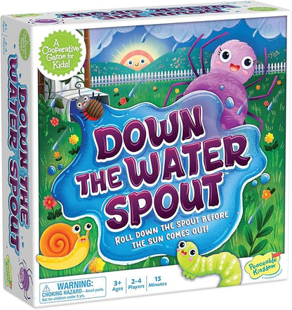 Peaceable Kingdom Down The Waterspout Cooperative Board Game – Preschool Matching Game for Kids – Teamwork &amp Social Skills – Ages 3+ 2–4 Players