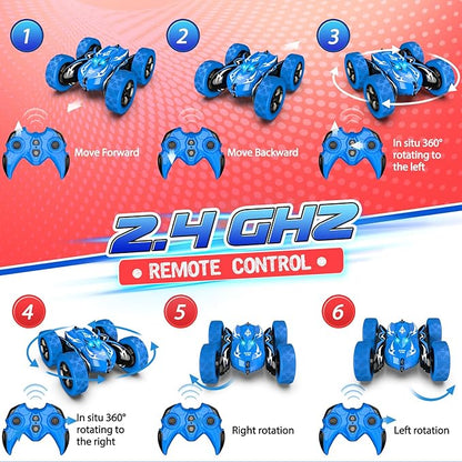 Remote Control Car 4WD 2.4GHz Fast RC Cars with Wheel Lights Toys for Age 3-12 Birthday Gifts Christmas Toys for 3-12 Year Olds Type-C Charging Rechargeable