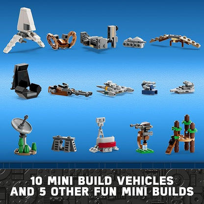 LEGO Star Wars 2023 Advent Calendar 75366 Christmas Holiday Countdown Gift Idea with 9 Star Wars Characters and 15 Mini Building Toys Discover New Experiences and Daily Collectible Surprises