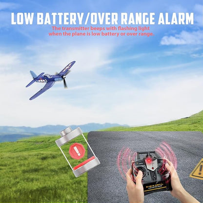 RC Planes for Adults 4 Channel RTF F4U Corsair RC Airplanes Fighters with 6-Axis Gyro 3 Flight Modes and One-Key Aerobatic Function Wingspan 400mm Suitable for Outdoors and Gifts