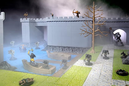 Monster Adventure Terrain 3D Interchangeable Builder System - 128pc Painted Castle Expansion Set w Base - Build Modular Worlds in a Snap &amp Elevate Your Campaign -Compatible with DND Dungeons &amp