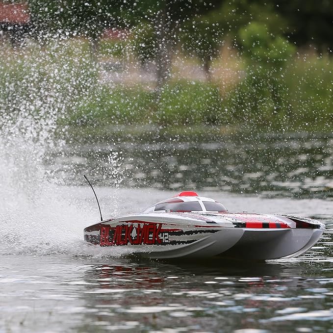 Pro Boat RC Blackjack 42 8S Brushless Catamaran RTRBattery and Charger Not Included White/Red PRB08043T2