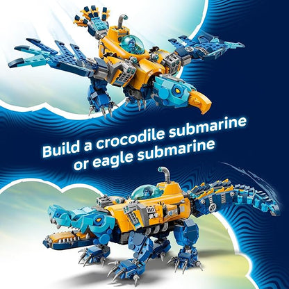 LEGO DREAMZzz Crocodile Submarine Building Toy for Boys &amp Girls - Pretend Play Set for Kids Ages 8+ W/2 Build Options - Includes 3 Minifigures &amp Treasure Creature - Gift Idea for Birthdays -
