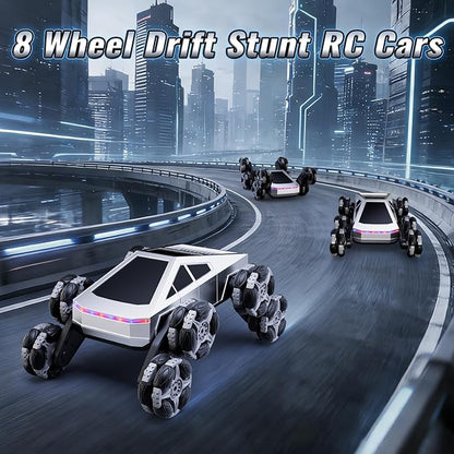 Remote Control Car 8 Wheels RC Stunt Car with LED Lights &amp Music 2.4GHz RC Drift Car for Boys Aged 6-14 Christmas Birthday Gift for Kids