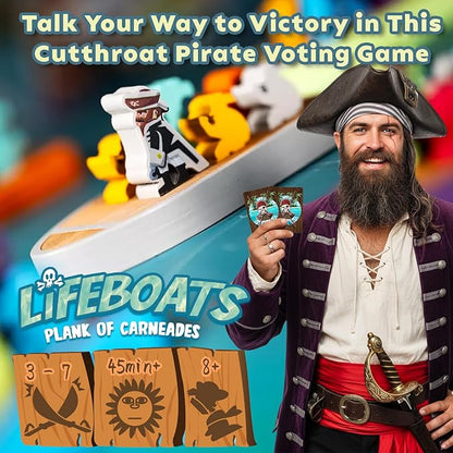 Lifeboats: Plank of Carneades Board Game by MayDay Games – Strategy Party Board Game for Adults and Family – Pirate-Themed Survival and Betrayal – Ages 8+ 3–7 Players – Dice Tower Approved