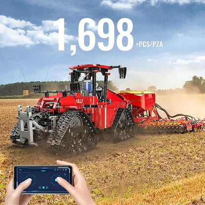 Mould King Crawler Tractor Building Toys 1698 Pieces 4x4 Tracked Tractor Building Sets for Adults Age 14+ Construction Vehicle Model Blocks Kit Creative