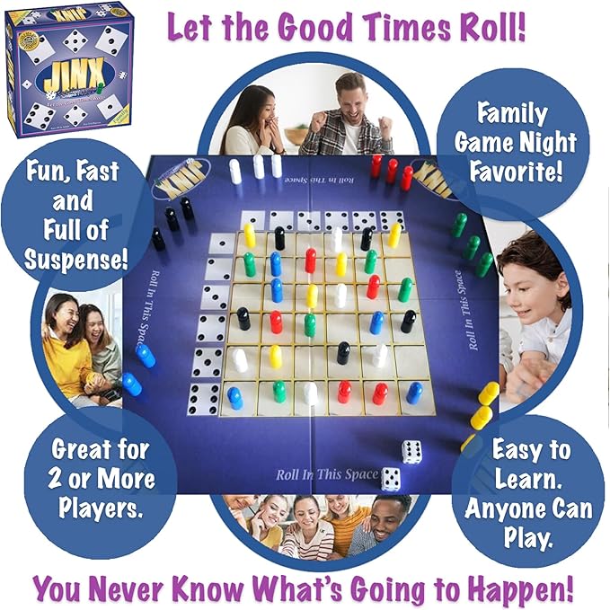 Jinx - Fast and Fun Board Game of Chance Where The Luck of The Roll Determines Your Fate - Game Night Fun for Family &amp Adults