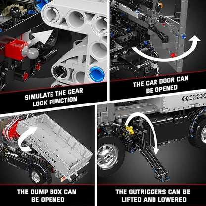Mould King 19016 Truck Mounted Crane Building Set APP/Remote Engineering Truck Construction Kit City Mobile Crane Model Sets to Build for Age 14+/Adults Collections Enthusiasts (3767+ Pieces)