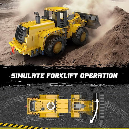 Mould King 17084 Wheel Loader Construction Toy Buildable Bulldozer Construction Vehicle Building Set Realistic Loading Shovel for Adult (910 PCS)