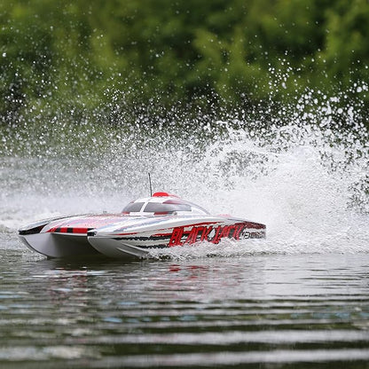 Pro Boat RC Blackjack 42 8S Brushless Catamaran RTRBattery and Charger Not Included White/Red PRB08043T2
