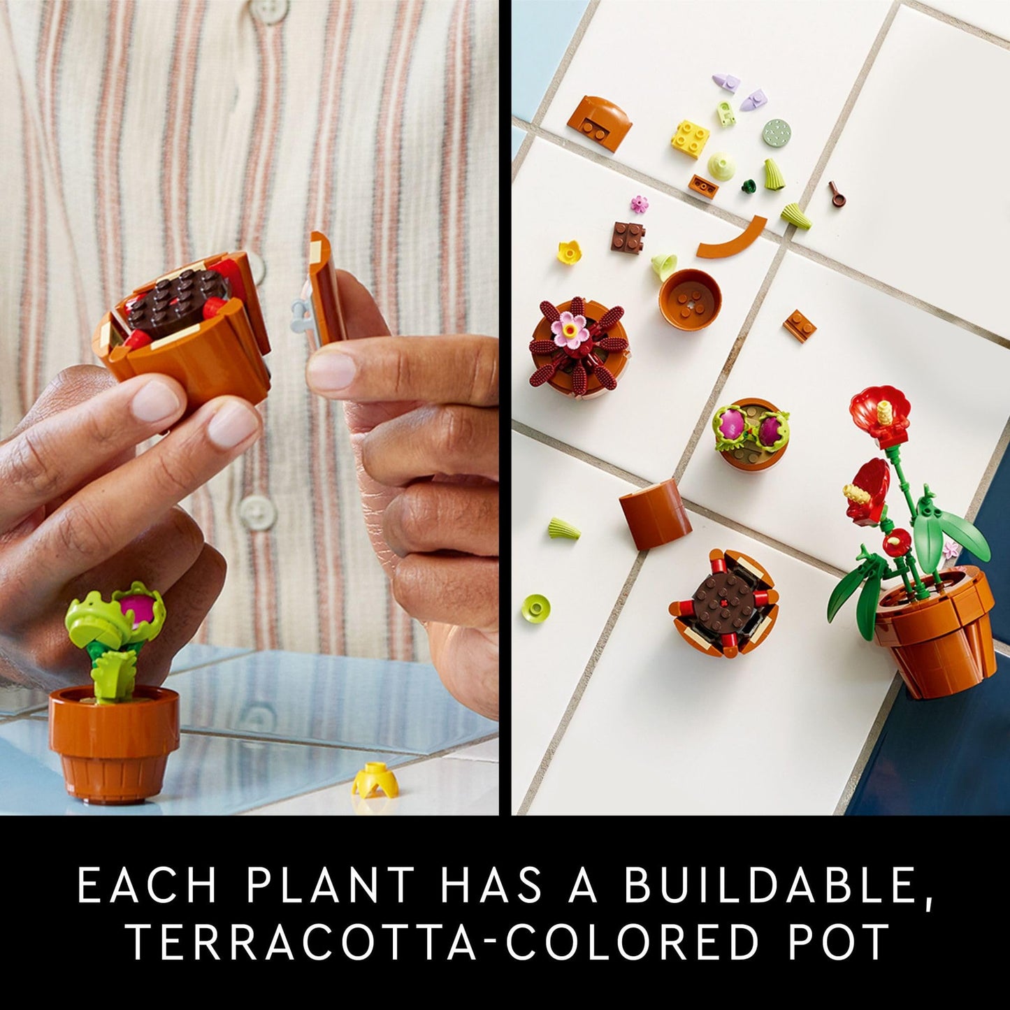 LEGO Botanicals Tiny Plants - Artificial, Fake Indoor Plant Building Set for Home, Kitchen, Desk Decoration, Adults Ages 18+ - Gift for Birthdays - 10329