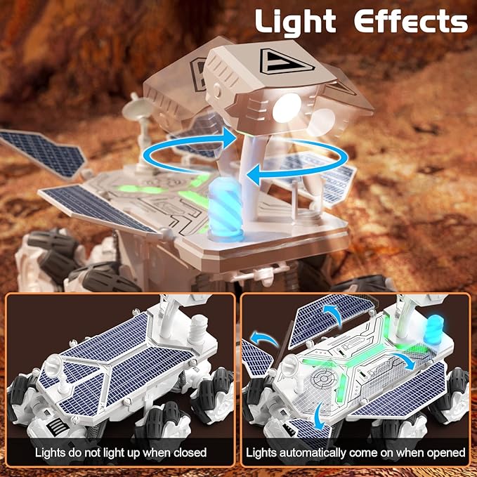 Mars Rover Remote Control Car for Boys 4-7 Space Explorers Toys RC Cars for Boys Age 8-12 Moon Rover with 2.4Ghz Remote Control Astronaut Model 6 Laterally Movable Wheels Rechargeable