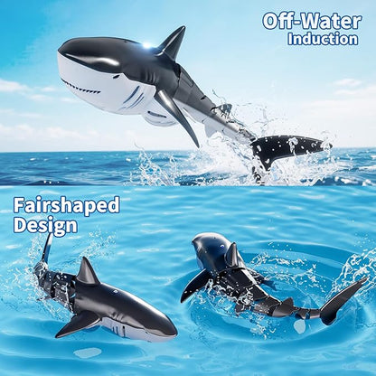 2.4Ghz Remote Control Shark Toys for Kids 6 7 8 Years Old 1:18 Scale High Simulation Shark for Pool Bath Toys for Toddlers Electronic RC Sea Animal Outdoor Water Gifts