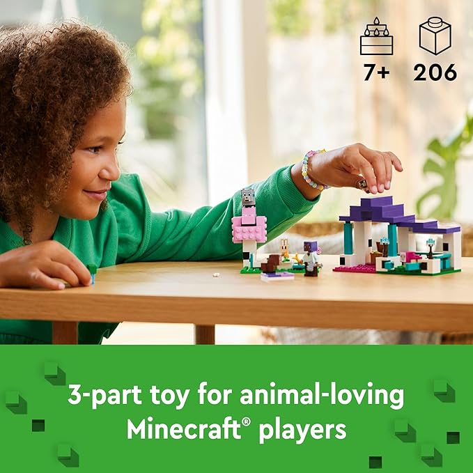 LEGO Minecraft The Animal Sanctuary Building Set Gaming Toy for Girls and Boys Ages 7 and Up Gift for Gamers and Kids Brick Model of The Plains Biome with Popular Minecraft Figures 21253