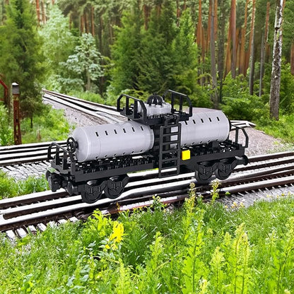 6IN1 City Freight Train Car Building Set DIY Toys for Teens and Adults Compatible with Lego 630 Building Accessory (Tanker Cart)