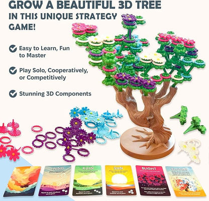 Bloomchasers: 3D Tree-Building Strategy Board &amp Card Game | Perfect for Family &amp Friends | 1-4 Players Ages 12+